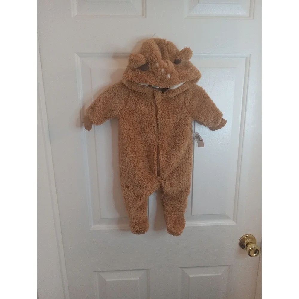 Old Navy  Hooded Critter Footed Sherpa One-piece  for Baby Size ‎ 0-3Month